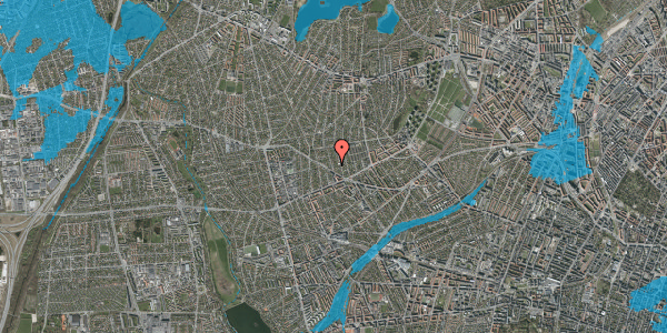Oversvømmelsesrisiko fra vandløb på Risbyholmvej 10, 2700 Brønshøj