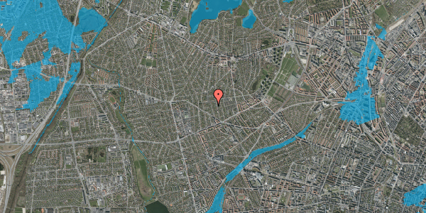 Oversvømmelsesrisiko fra vandløb på Risbyholmvej 28, 2700 Brønshøj