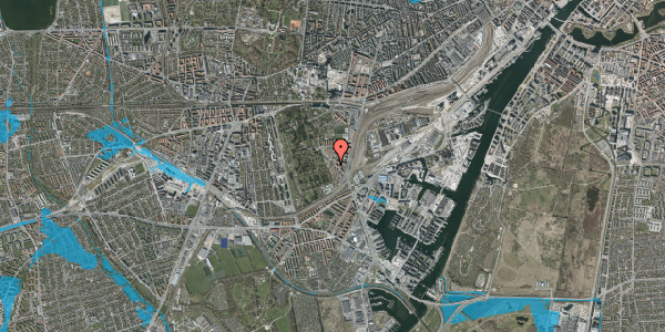 Oversvømmelsesrisiko fra vandløb på H.V. Rolsteds Vej 8, 1. th, 2450 København SV