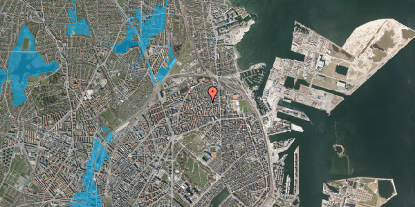 Oversvømmelsesrisiko fra vandløb på Romsøgade 2, 2. tv, 2100 København Ø