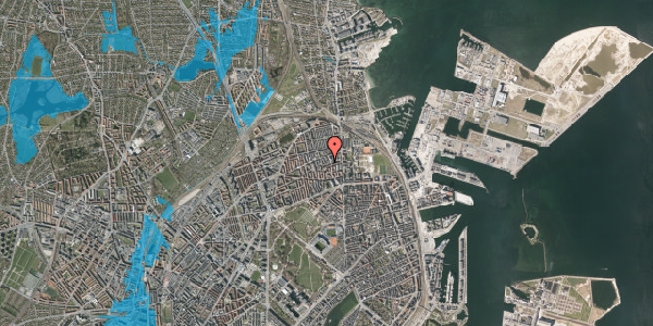 Oversvømmelsesrisiko fra vandløb på Romsøgade 5, 2. th, 2100 København Ø