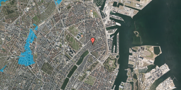 Oversvømmelsesrisiko fra vandløb på Rosenvængets Allé 17, kl. 1, 2100 København Ø