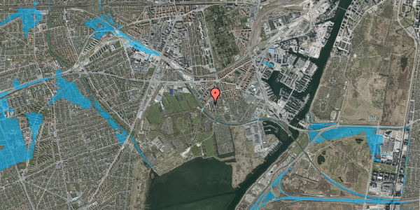 Oversvømmelsesrisiko fra vandløb på Rossinisvej 6, 1. mf, 2450 København SV