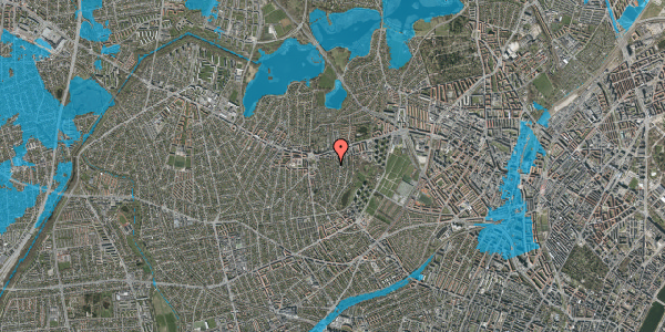 Oversvømmelsesrisiko fra vandløb på Rostgaardsvej 18, 2700 Brønshøj