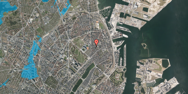 Oversvømmelsesrisiko fra vandløb på Rothesgade 8, 1. tv, 2100 København Ø