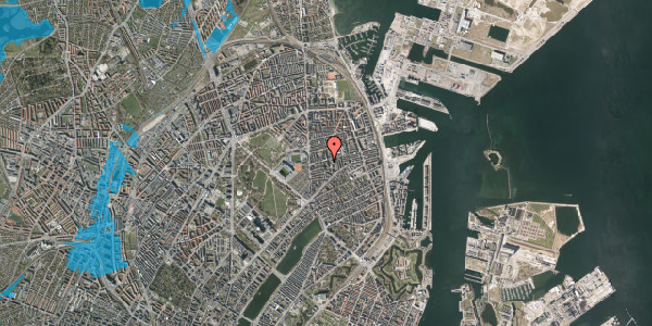 Oversvømmelsesrisiko fra vandløb på Rothesgade 12, 2. 2, 2100 København Ø