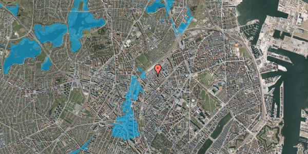 Oversvømmelsesrisiko fra vandløb på Rovsingsgade 89, 2. th, 2200 København N