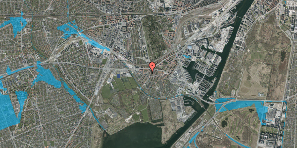 Oversvømmelsesrisiko fra vandløb på Rubinsteinsvej 10, 2. th, 2450 København SV
