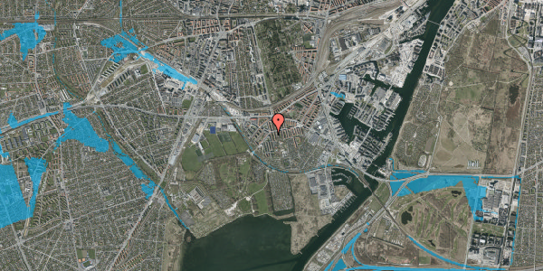 Oversvømmelsesrisiko fra vandløb på Rubinsteinsvej 29, 1. th, 2450 København SV