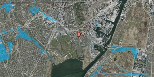 Oversvømmelsesrisiko fra vandløb på Rubinsteinsvej 38, 3. th, 2450 København SV