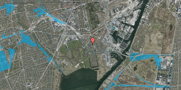 Oversvømmelsesrisiko fra vandløb på Rubinsteinsvej 42, 3. th, 2450 København SV