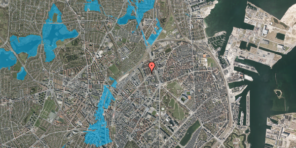 Oversvømmelsesrisiko fra vandløb på Rudolph Berghs Gade 7, st. , 2100 København Ø