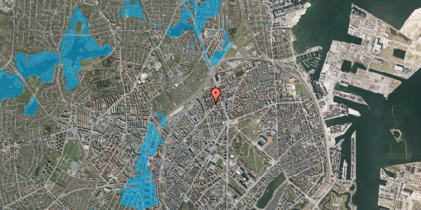Oversvømmelsesrisiko fra vandløb på Rudolph Berghs Gade 19, 2100 København Ø