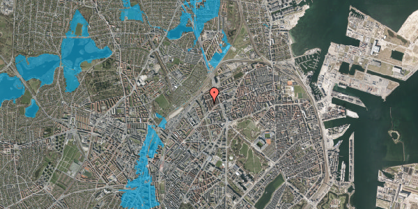Oversvømmelsesrisiko fra vandløb på Rudolph Berghs Gade 33, 2100 København Ø