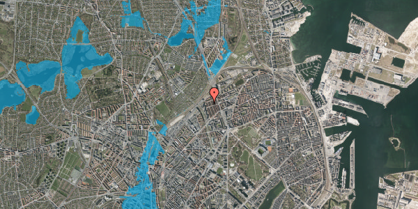 Oversvømmelsesrisiko fra vandløb på Rudolph Berghs Gade 54, 2100 København Ø