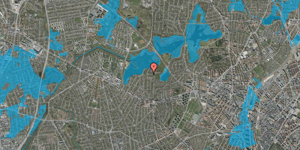 Oversvømmelsesrisiko fra vandløb på Rugvej 11, 2700 Brønshøj