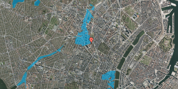 Oversvømmelsesrisiko fra vandløb på Rungsted Plads 1, 3. tv, 2200 København N