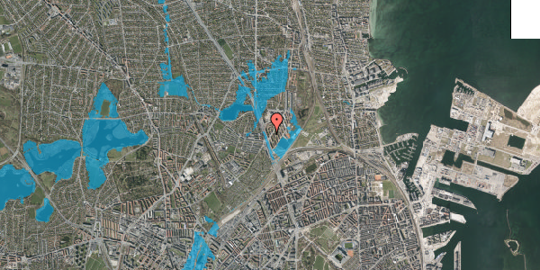 Oversvømmelsesrisiko fra vandløb på Ryparken 1, st. th, 2100 København Ø