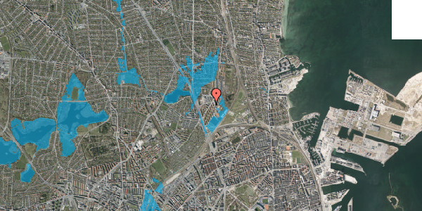 Oversvømmelsesrisiko fra vandløb på Ryparken 98, st. tv, 2100 København Ø