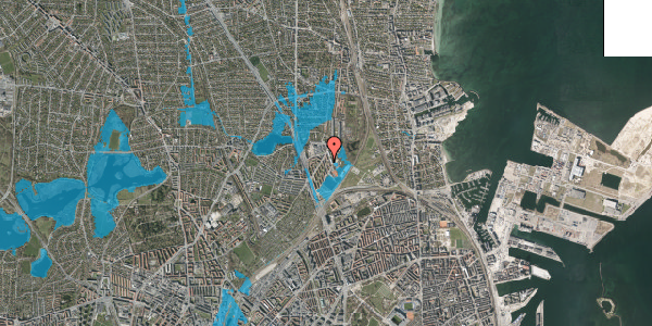 Oversvømmelsesrisiko fra vandløb på Ryparken 108, 1. th, 2100 København Ø
