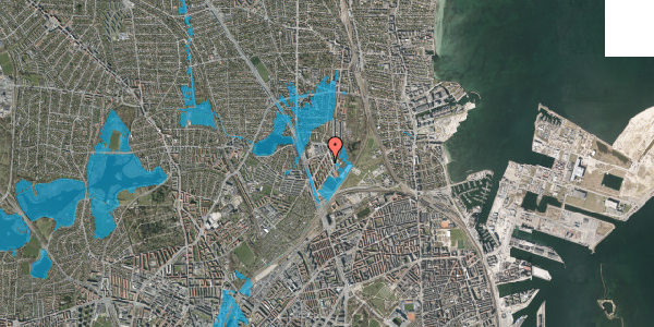 Oversvømmelsesrisiko fra vandløb på Ryparken 108, 1. tv, 2100 København Ø