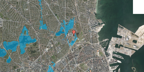 Oversvømmelsesrisiko fra vandløb på Ryparken 124, 2. th, 2100 København Ø