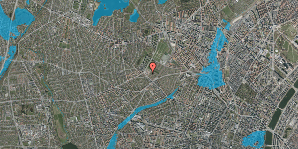 Oversvømmelsesrisiko fra vandløb på Rødkildevej 14, 2400 København NV