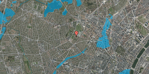 Oversvømmelsesrisiko fra vandløb på Rødkildevej 50, 2400 København NV