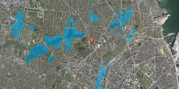 Oversvømmelsesrisiko fra vandløb på Rønningsvej 5, 1. th, 2400 København NV