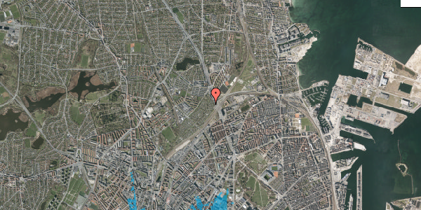 Oversvømmelsesrisiko fra vandløb på Rørsøstien 42, 2100 København Ø