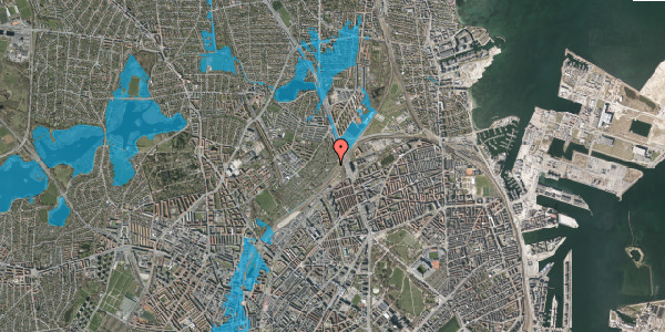 Oversvømmelsesrisiko fra vandløb på Rørsøstien 65, 2100 København Ø