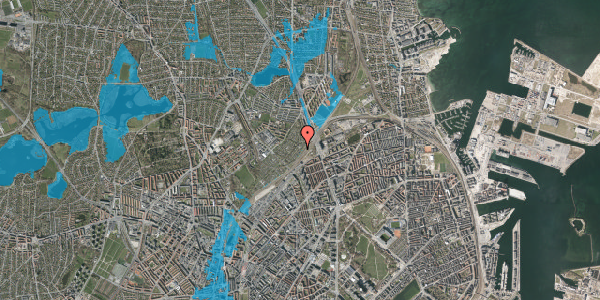 Oversvømmelsesrisiko fra vandløb på Rørsøstien 77, 2100 København Ø
