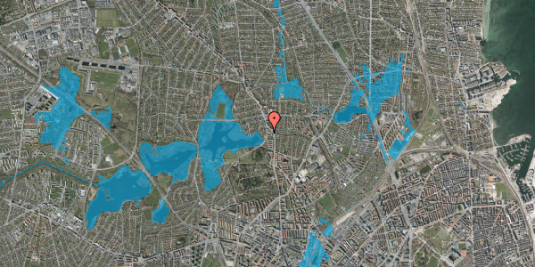 Oversvømmelsesrisiko fra vandløb på Rådvadsvej 134, st. mf, 2400 København NV