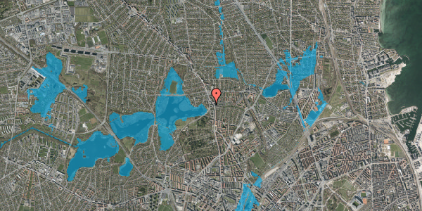 Oversvømmelsesrisiko fra vandløb på Rådvadsvej 136, st. mf, 2400 København NV