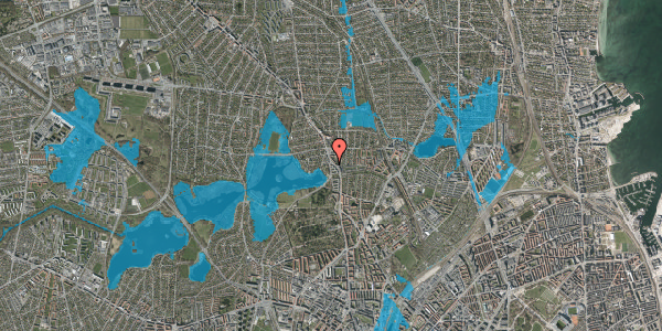 Oversvømmelsesrisiko fra vandløb på Rådvadsvej 142, 2. th, 2400 København NV