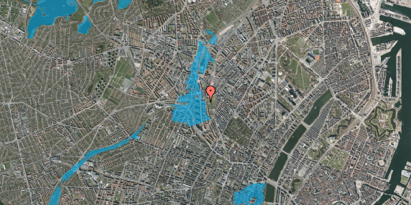 Oversvømmelsesrisiko fra vandløb på Sandbjerggade 40, 2. th, 2200 København N