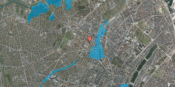 Oversvømmelsesrisiko fra vandløb på Sangfuglestien 11, 1. th, 2400 København NV