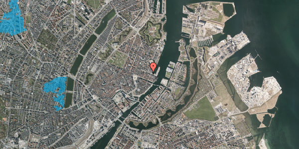 Oversvømmelsesrisiko fra vandløb på Sankt Annæ Plads 22, st. tv, 1250 København K