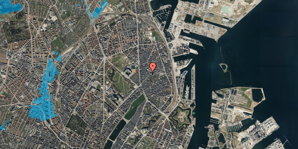 Oversvømmelsesrisiko fra vandløb på Sankt Jakobs Gade 22, 1. tv, 2100 København Ø