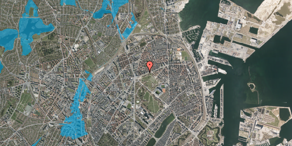 Oversvømmelsesrisiko fra vandløb på Sankt Kjelds Gade 2, 3. tv, 2100 København Ø