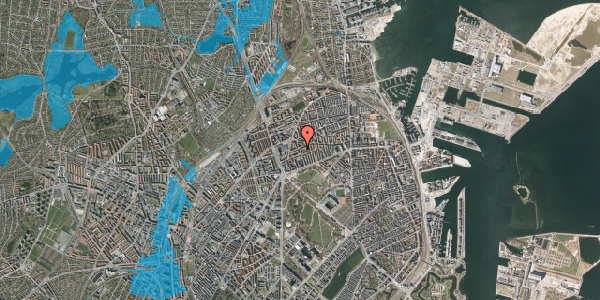 Oversvømmelsesrisiko fra vandløb på Sankt Kjelds Gade 22, 4. tv, 2100 København Ø