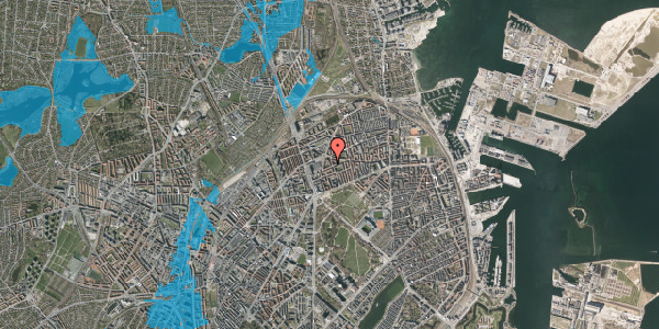 Oversvømmelsesrisiko fra vandløb på Sankt Kjelds Gade 29, st. , 2100 København Ø