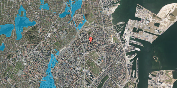 Oversvømmelsesrisiko fra vandløb på Sankt Kjelds Gade 33, 2. th, 2100 København Ø