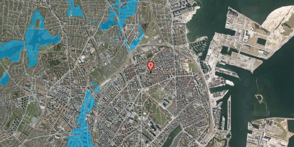 Oversvømmelsesrisiko fra vandløb på Sankt Kjelds Plads 3, 4. th, 2100 København Ø