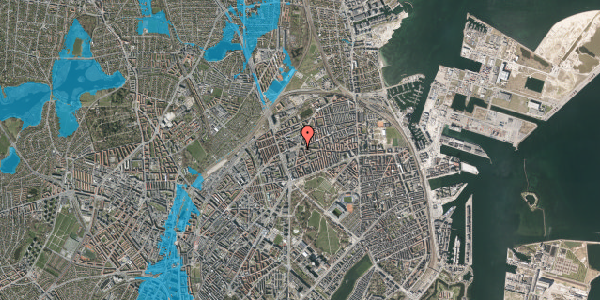 Oversvømmelsesrisiko fra vandløb på Sankt Kjelds Plads 5, kl. , 2100 København Ø