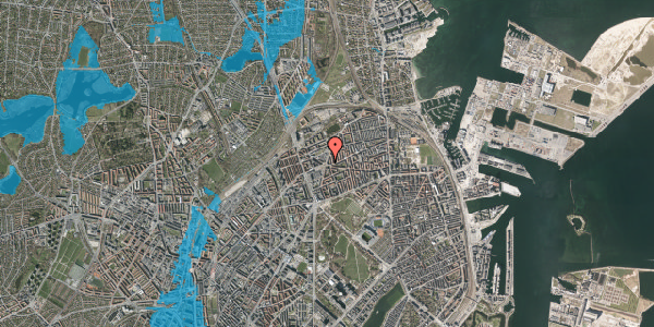 Oversvømmelsesrisiko fra vandløb på Sankt Kjelds Plads 10, st. tv, 2100 København Ø