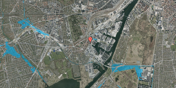 Oversvømmelsesrisiko fra vandløb på Scandiagade 38, 3. th, 2450 København SV
