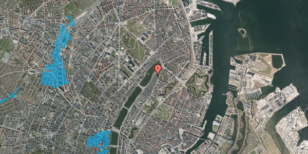 Oversvømmelsesrisiko fra vandløb på J.A. Schwartz Gade 36, 2100 København Ø