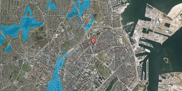 Oversvømmelsesrisiko fra vandløb på Sejrøgade 3, 1. tv, 2100 København Ø