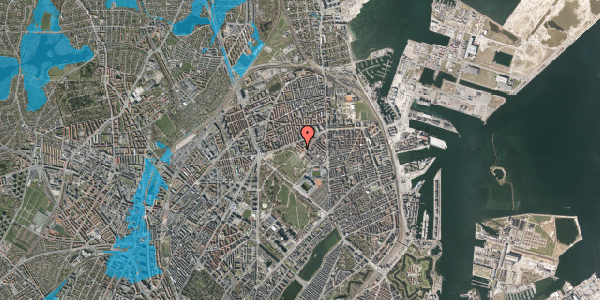 Oversvømmelsesrisiko fra vandløb på Serridslevvej 36, kl. , 2100 København Ø